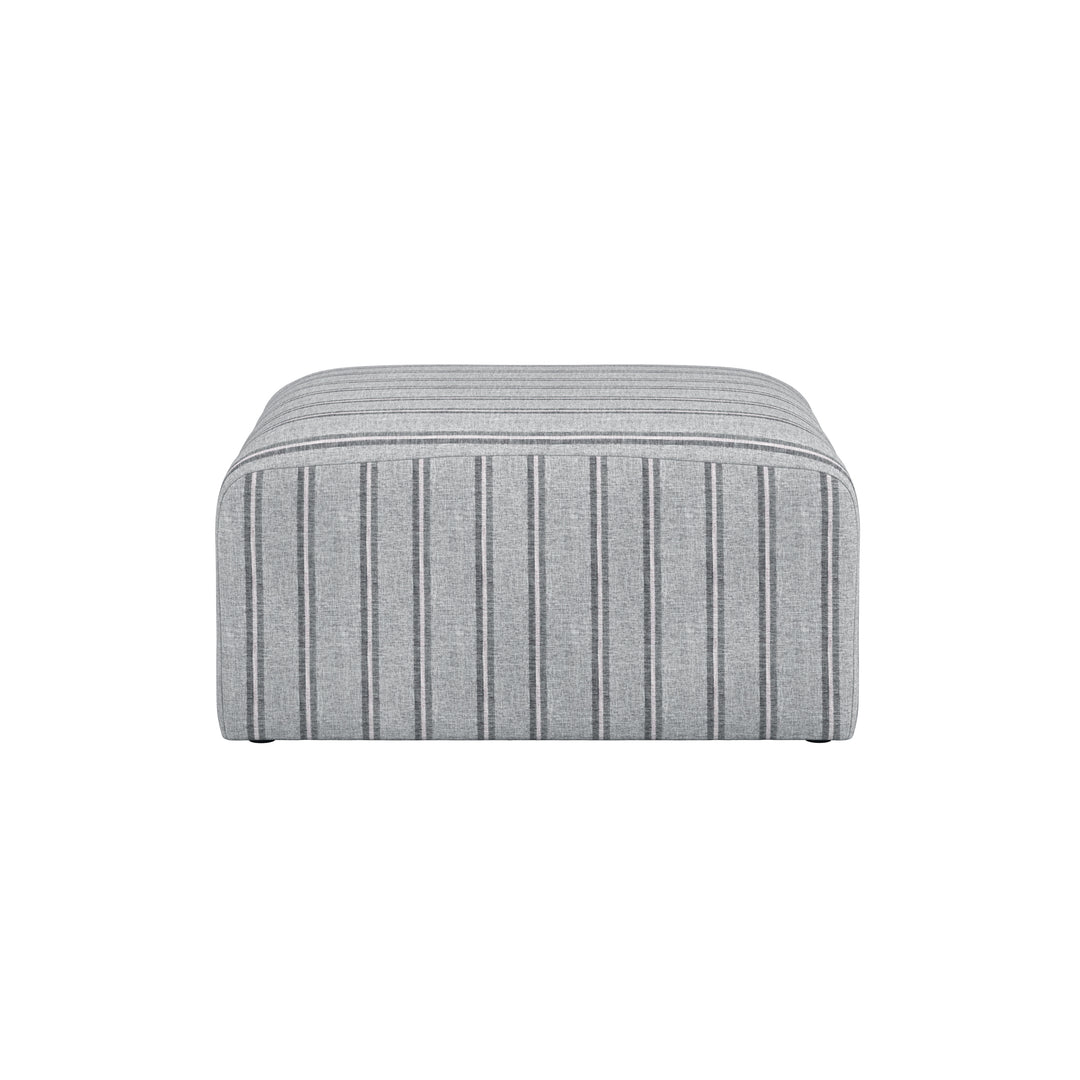 Belford Grey Stripe Pouffe