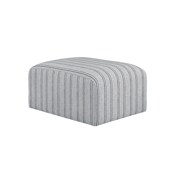 Belford Grey Stripe Pouffe