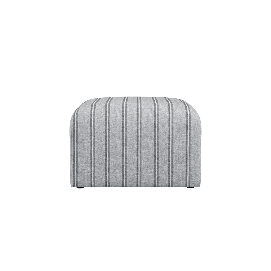 Belford Grey Stripe Pouffe