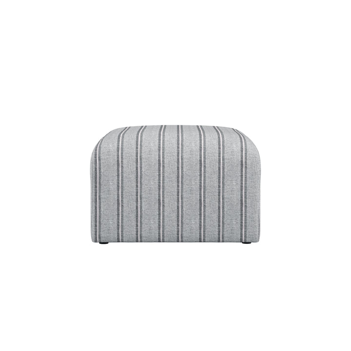 Belford Grey Stripe Pouffe