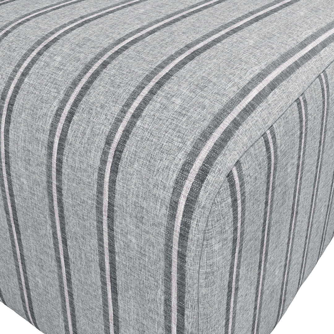 Belford Grey Stripe Pouffe