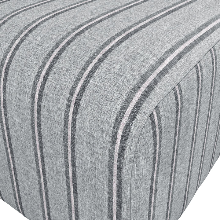 Belford Grey Stripe Pouffe