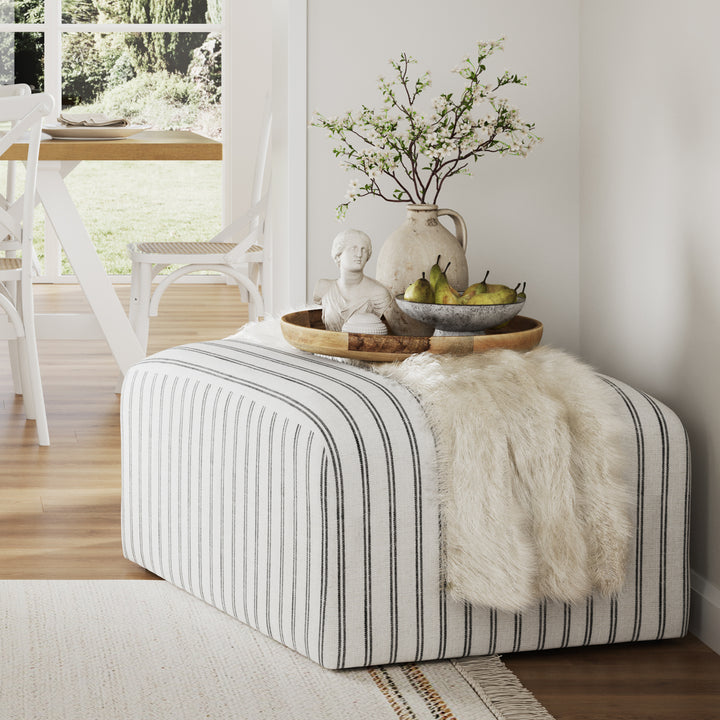 Belford Chalk Stripe Pouffe