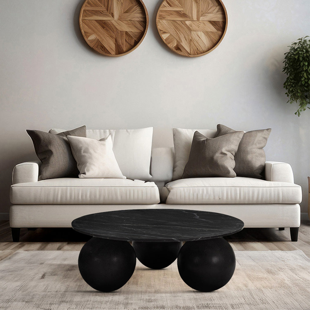 Jaca Black Marble Top Coffee Table