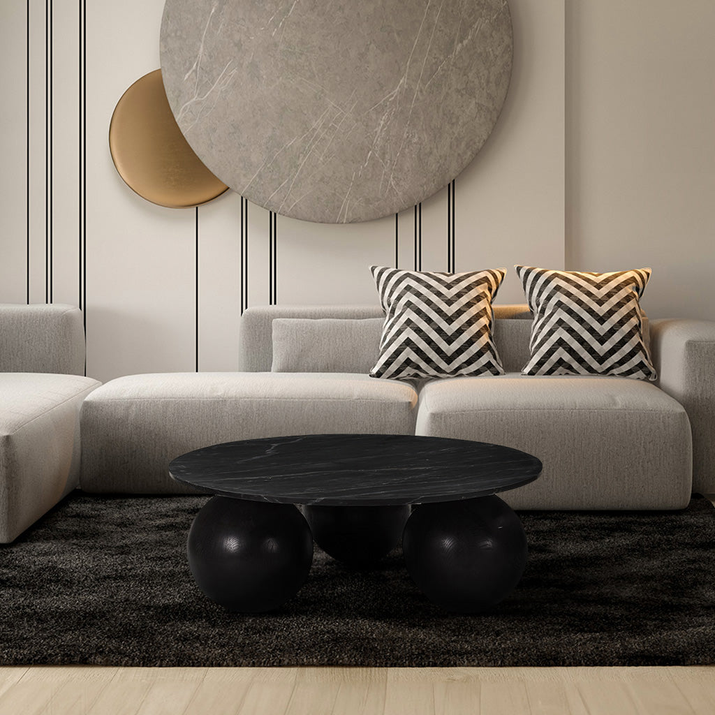 Jaca Black Marble Top Coffee Table