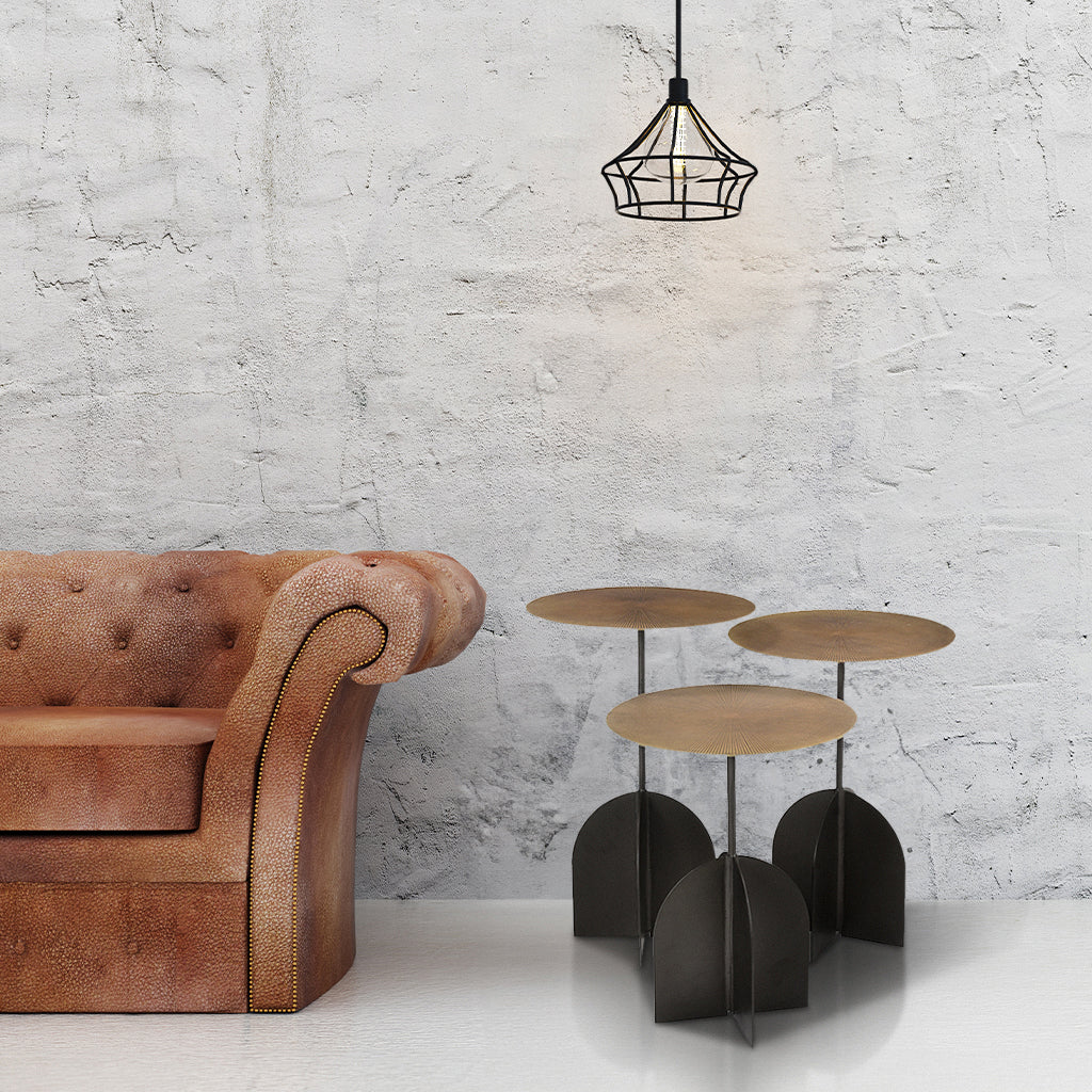 Sestao Set of 3 Iron Nesting End Tables