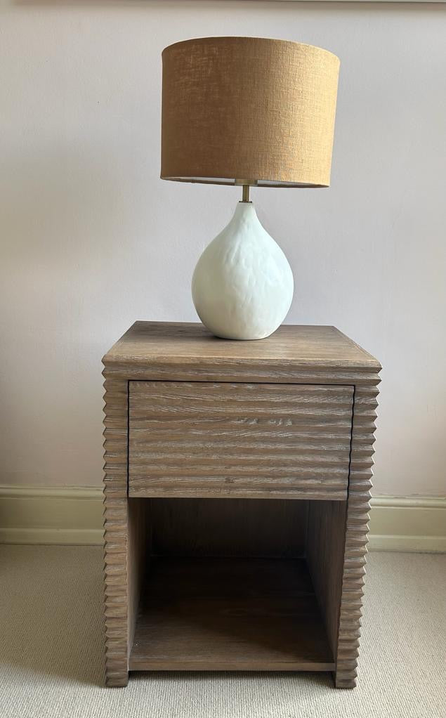 Wickham Ribbed Oak Bedside Table