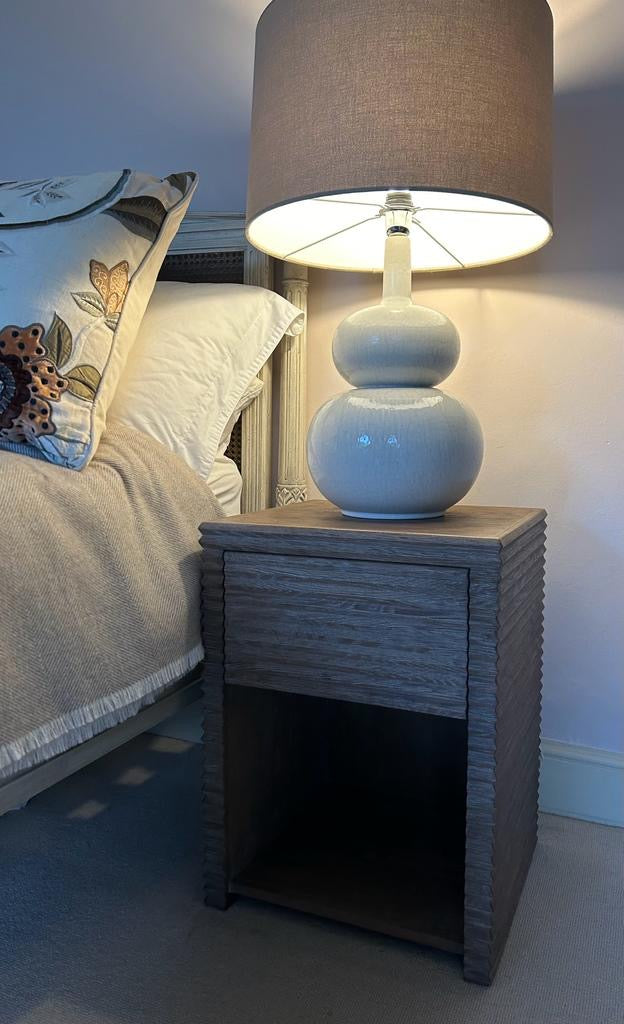 Wickham Ribbed Oak Bedside Table